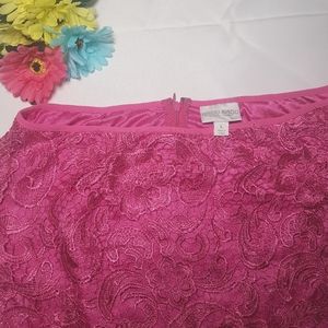 Bisou Bisou pink lace skirt with sheer bottom half